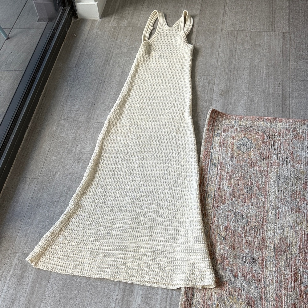 Mango knit cream midi maxi dress size XXS - Picture 2 of 5